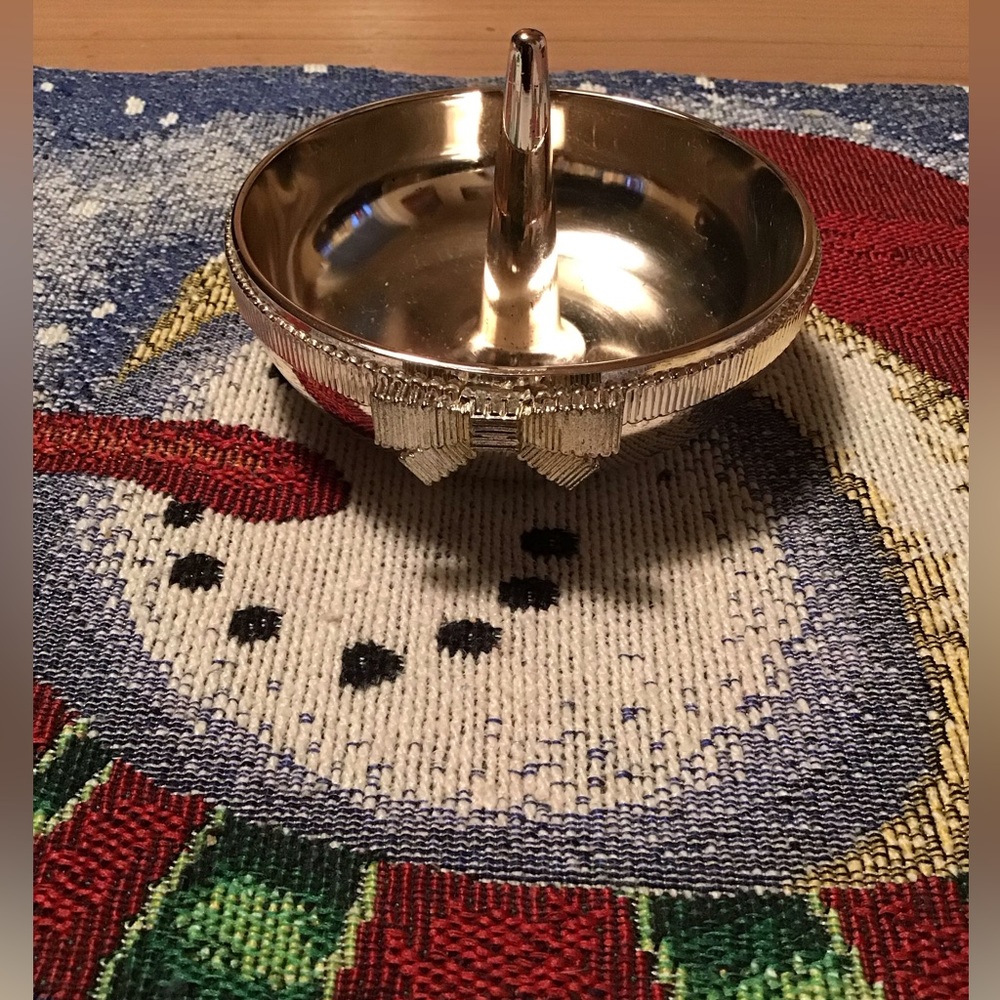KATE SPADE X LENOX SILVER PLATE RING HOLDER EUC JEWELRY TRINKETS TWO TONE
